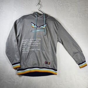 Demolition Grey Graphic Print Pullover Hoodie Mens XL Novelty Spell Out